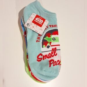 Star Wars The Mandalorian Christmas Holiday  Women's No Show Socks, 6 Pairs, NWT